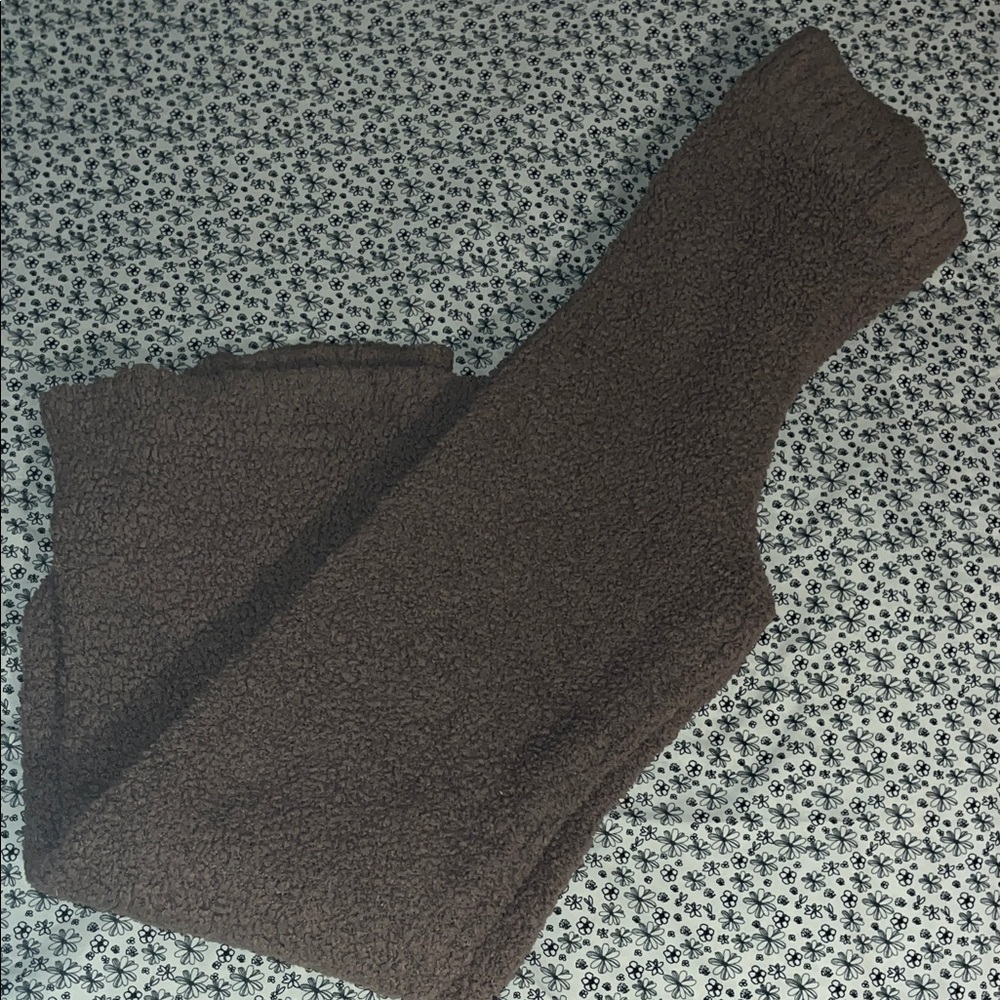 Cozy Brown Knit Flair Bottom Pants